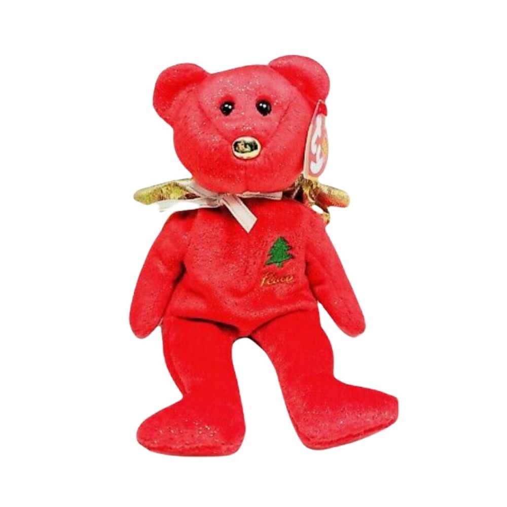 Ty Beanie Baby Gift the Angel Bear Red Gold Wings Christmas Tree Plush NWT 8.5"